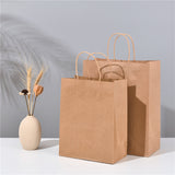 10PCs Kraft Paper Shopping Gift Bags with Handles