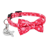 Personalized Print Cat Collar Puppy Kitty Quick Release ID Collars with Tie Bow