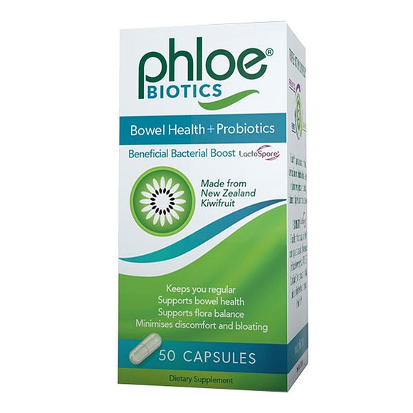 Phloe Biotics Bowel Health + Probiotics 50 Capsules