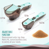 2pcs Adjustable Measuring Cups and Spoons Kitchen Plastic Scale Tablespoon