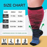 Plus Size Compression Socks Stockings - 3 Pairs