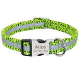 Reflective Personalized Nylon Dog Collar with Engrave Nameplate ID