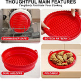 Reusable & Foldable Silicone Air Fryer Liners Basket BPA Free Dishwasher Safe
