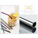 Reusable 304 Stainless Steel Bent Straight Drinking Straws
