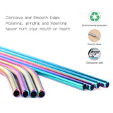 Reusable 304 Stainless Steel Bent Straight Drinking Straws