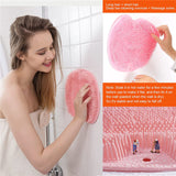 Wall Mounted Back Scrubber Silicone Bath Massage Cushion Brush with Suction Cups