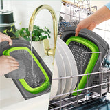 Collapsible Strainer  Kitchen Silicone Funnel Drain Basket with Extendable Handle