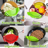 Silicone Food Strainers Heat Resistant Clip On Strain Strainer