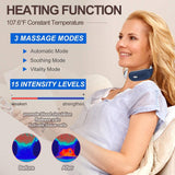 Smart Cordless Electric Pulse Heated Neck Massager Pain Relief Relaxation