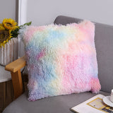 Soft Faux Fur Blush Plush Decorative Tie Dye Throw Girls Pillow Covers