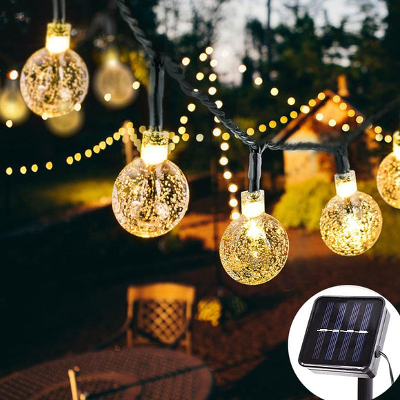 10/30 LED Solar Powered Waterproof Crystal Globe Balls Fairy String Lights