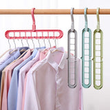 2pcs Space-Saving Storage Multi-port Support Circle Clothes Hanger Drying Rack