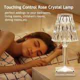 Sparkling Crystal Table Lamp Rechargeable Touch Control Night Light