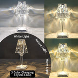 Sparkling Crystal Table Lamp Rechargeable Touch Control Night Light