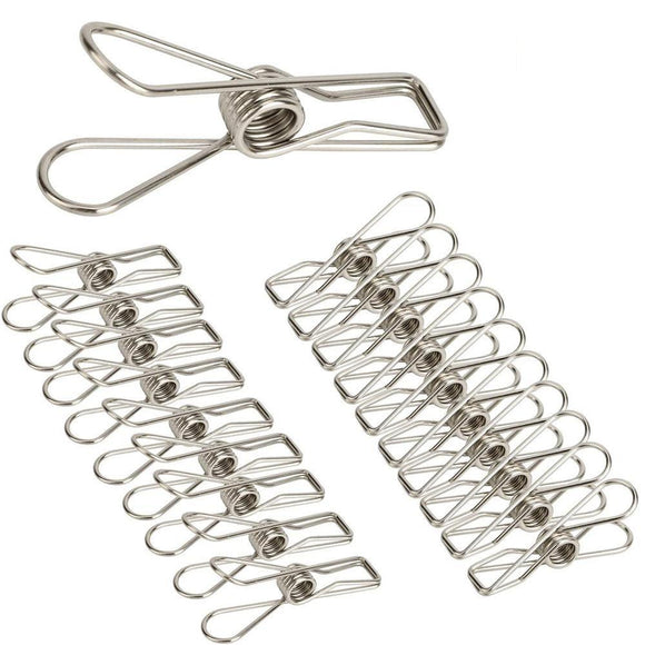 20pcs Stainless Steel Clothes Pegs Metal Clothes Pins