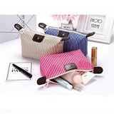 Stripe Women Dumpling Travel Makeup Bag Toiletry Cosmetic Bag
