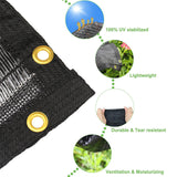 UV Resistant Shade Outdoor Sun Shade Black Net Cloth