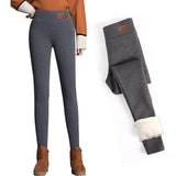 Thick Cashmere Leggings Fleece Lined Tights High Waist Stretchy Ladies Thermal Pants