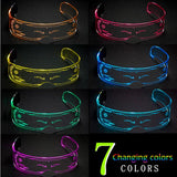 Colorful LED Light Visor Glasses Clear Lenses Goggles Halloween Party