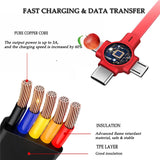 3 in 1 Retractable Cable Roll Fast Charging Cable