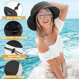 UPF 50+ Sun Fishing Hats Wide Brim Bucket Waterproof  UV Protection