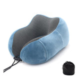 Memory Foam Head Support Travel Neck Pillow w. Storage Bag