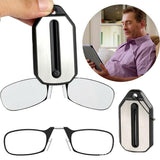 Unisex Foldable Nose Clip Reading Glasses with Keychain