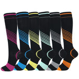 3 Pairs Unisex Nylon Sports Compression Socks Knee-High Stockings