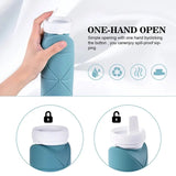 Collapsible Reusable Silicone Foldable Travel Water Bottle 600ml/20oz