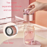 Double Wall Glass Water Bottles Tea Infuser Tea Separation Tumbler Cup