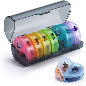 Weekly AM/PM Pill Box Daily Pill Medicine Organizer Container