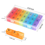 3-Times-A-Day 7 Day Pill Box Large Compartments Weekly Pill Organizer