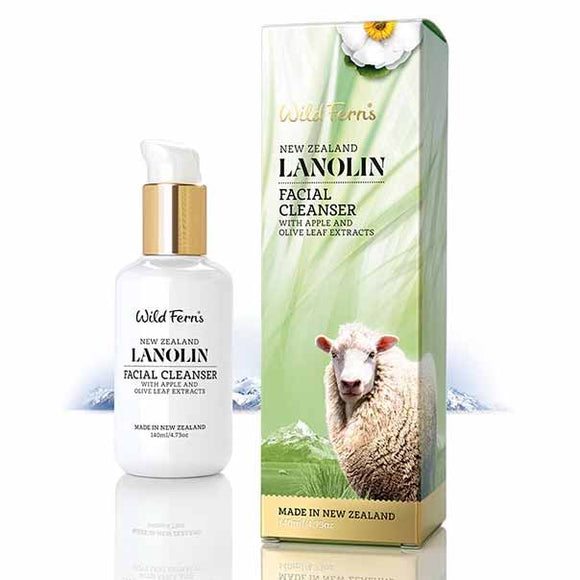 Parrs Wild Ferns Lanolin Facial Cleanser with Apple and Olive Leaf 140ml