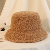 Winter FuzzyWomen Men Warm Teddy Lamb Bucket Hat
