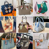 Handbag Twilly Scarf Bag DIY Handle Wrap Silk Ribbon Tied Bag