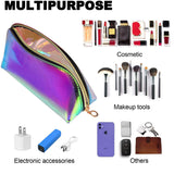 Women Girls Holographic Zipper Makeup Travel Cosmetic Toiletry Bag