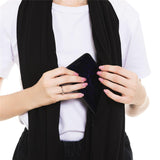 Women Infinity Loop Solid Color Jersey Scarf with Hidden Zipper Pocket