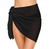 Women's Short Sarongs Beach Wrap Sheer Bikini Wraps Chiffon Cover Ups