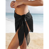 Women's Short Sarongs Beach Wrap Sheer Bikini Wraps Chiffon Cover Ups
