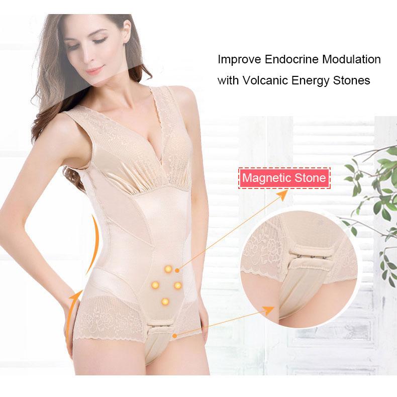 Ultra Tummy Flattening Compression Lace Bodysuit with Built-in