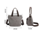 Multi-pocket Top Handle Convertible Canvas Tote Crossbody Bag Handbags