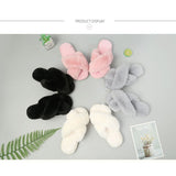 Womens Fuzzy Fluffy Open Toe House Shoes Slippers