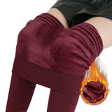 Womens Winter Leggings Velvet Fleece Insulated Tights Thermal Pants