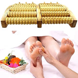 Wooden Stress Relief Dual Feet Massager Acupressure Massage Roller