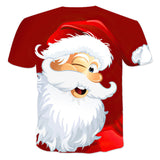 Christmas Santa Claus T-shirts Sports Summer Top Tees for Kids Adults Xmas Gift