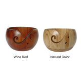 Natural Wood Yarn Holder Bowls for Knitting Indian Rosewood Yarn