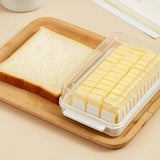 Plastic Quantitative Cutting Butter Preservation Container Box Dish With Dividable Lid