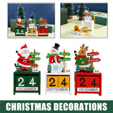 Christmas Wooden Countdown Advent Calendar for Home Office Decoration
