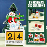 Christmas Wooden Countdown Advent Calendar for Home Office Decoration