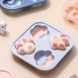 Cat Paw Shape Ice Cube Maker Tray Silicone DIY Homemade Popsicle Mold with Lid